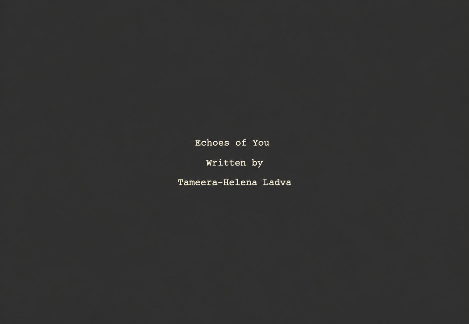 Echoes of You — screenplay title page