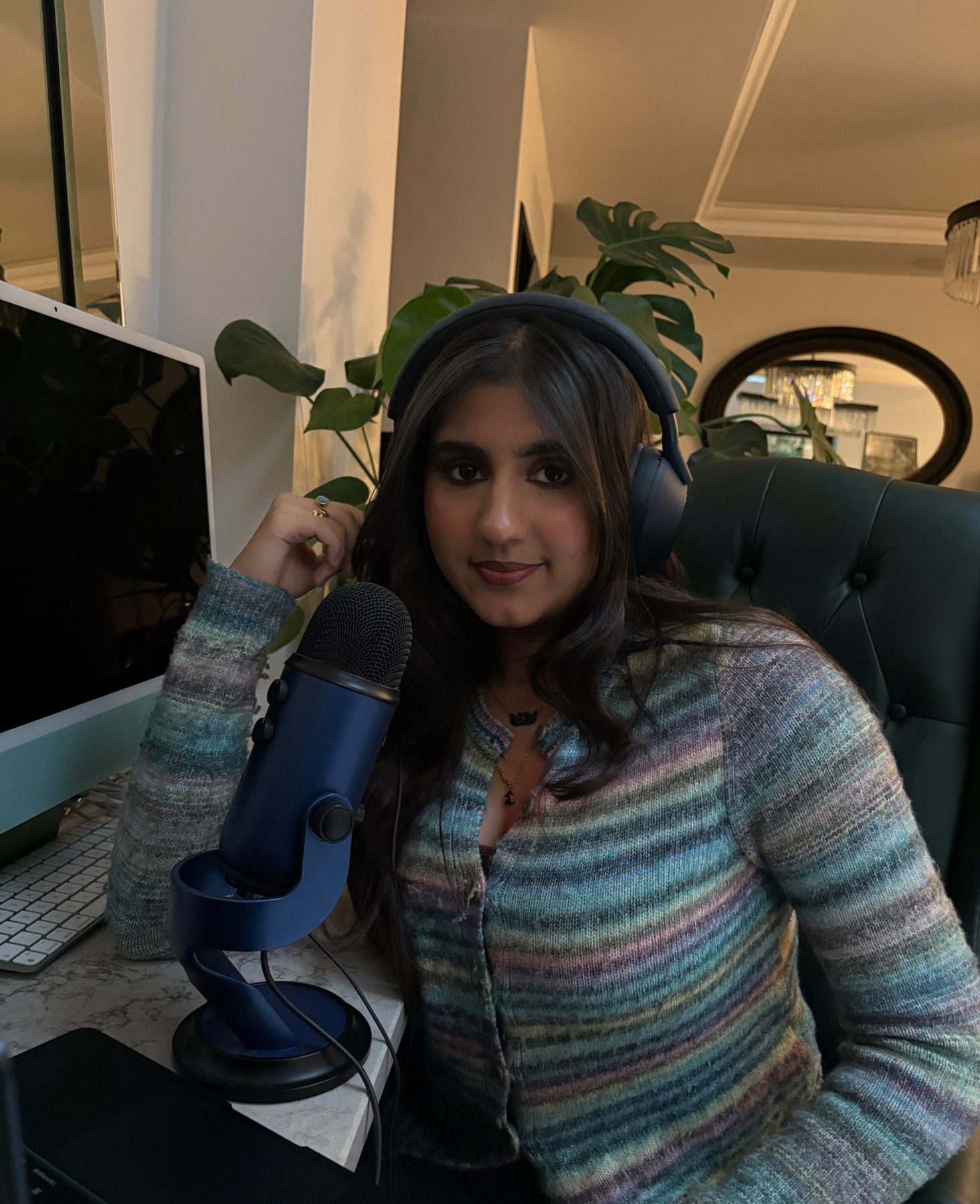 At home podcasting set up