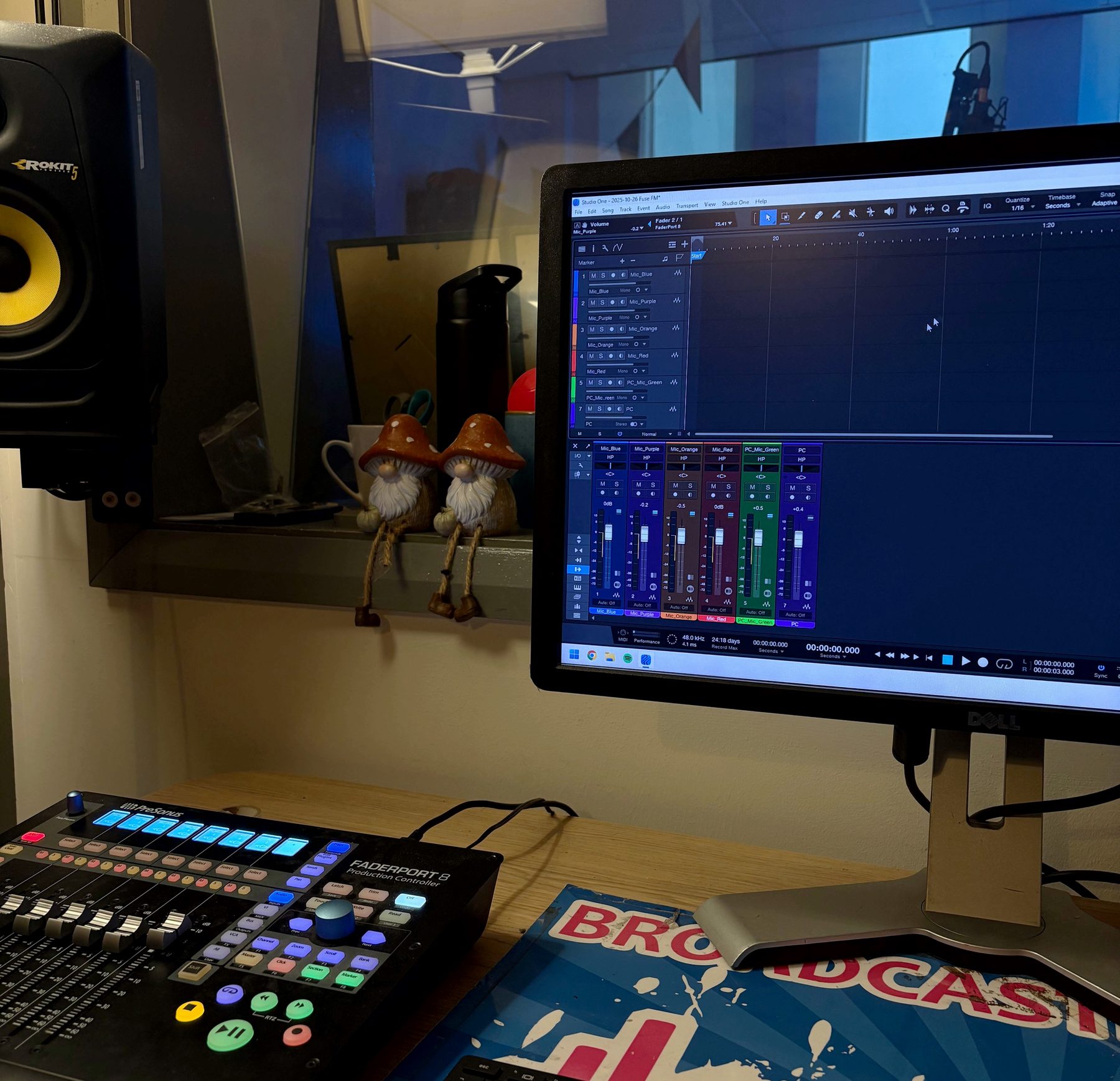 Fuse FM podcasting studio, Studio One editing